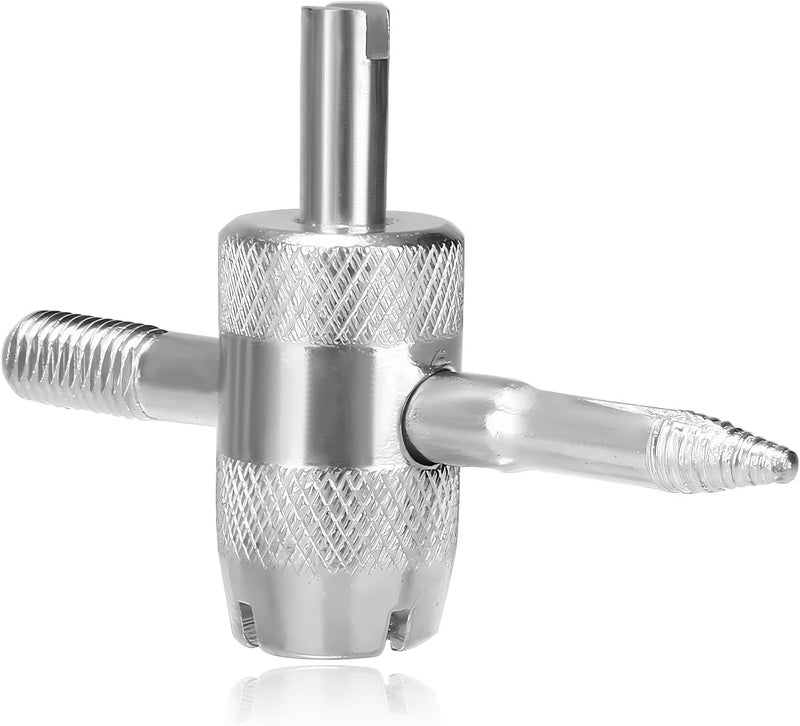 BWBWND 4-Way Valve Core Removal Tool, 4-in-1 Valve Core Tools Tire Valve Stem Remover Installer, Multifunctional 4 Way Tyre Stem Cores Repair Wrench for Car Bicycle Motorcycle - Image 1